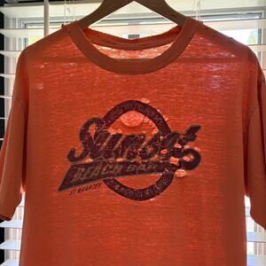 Vintage Super Thrashed Distressed Worn Zombie WIP Work T-Shirt Men's Size L